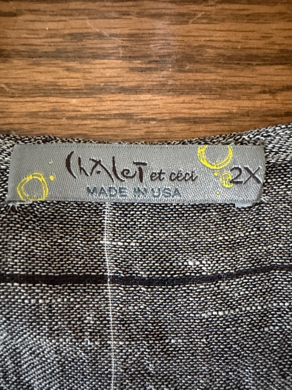 Chalet Et Ceci Gray and Black Checked Light Jacket Size 2X - Picture 5 of 9